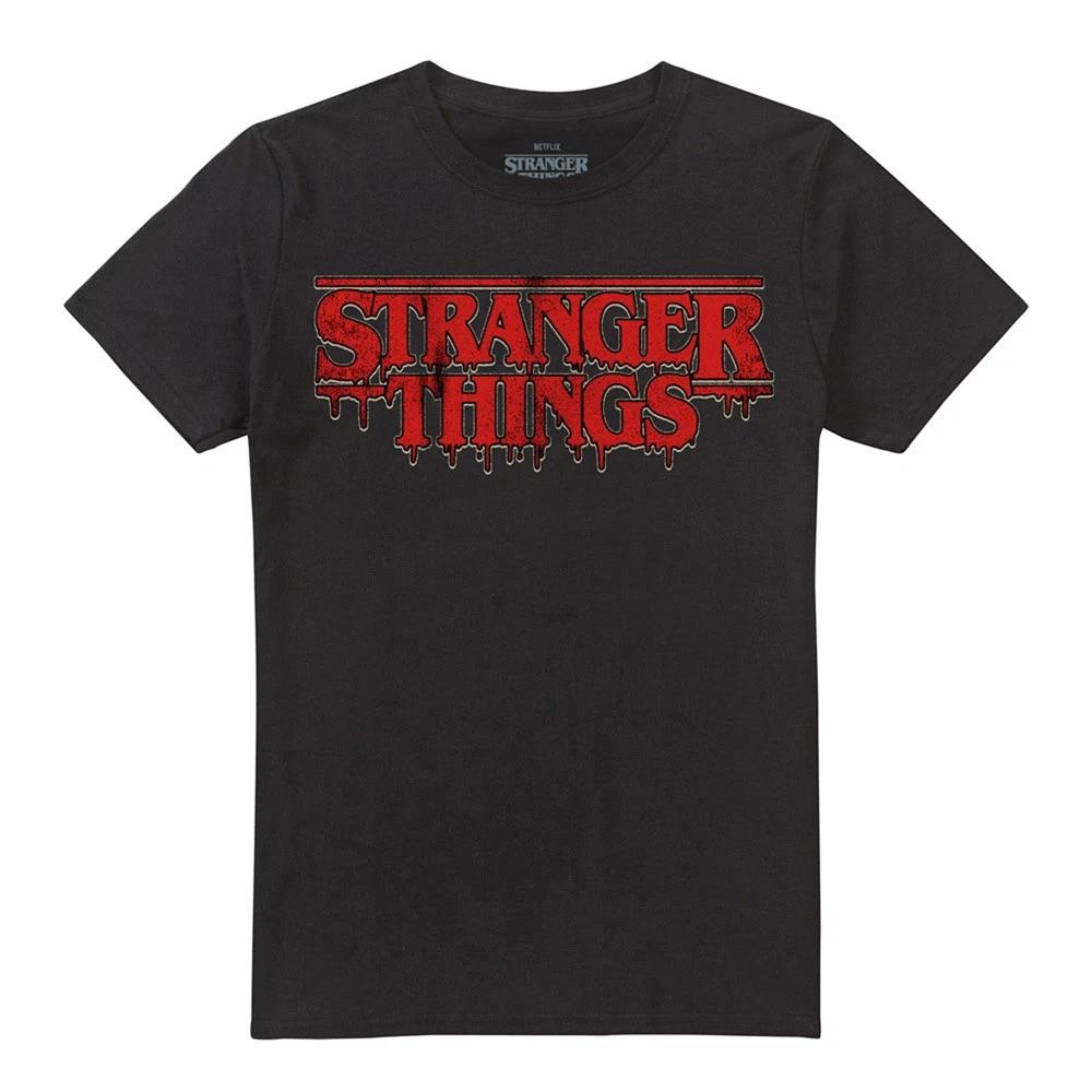 

Stranger Things Retro Drippy Logo Unisex 100% Cotton T-shirt Mens Tees Top S-5XL, Black S