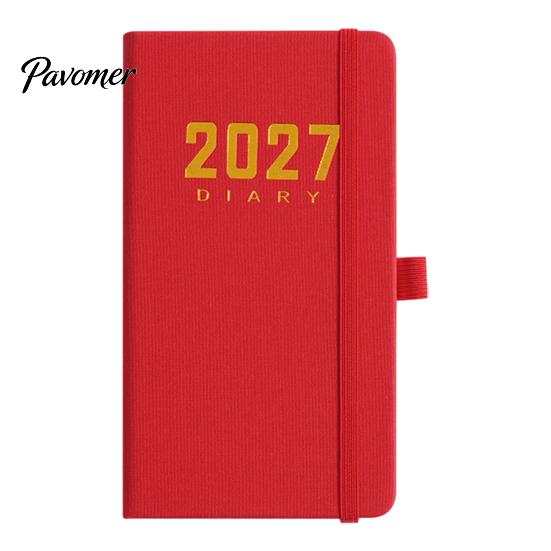 Student Academic Organizer 2027 Daily Planner with PU Leather Cover, A6 Pocket Size Time Management Notebook Agenda, Portable Pen Holder for Efficient