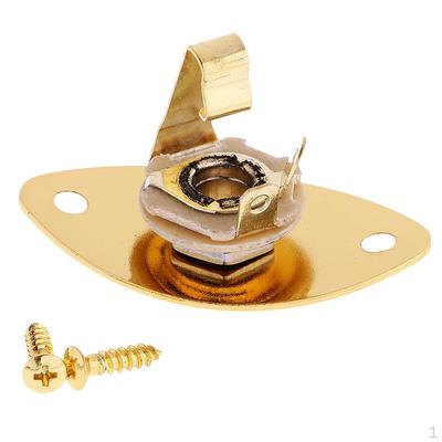 Oval Eingerückt Ausgang Eingang Jack Stecker Buchse Für Elektrische Gitarre Bass Goldene