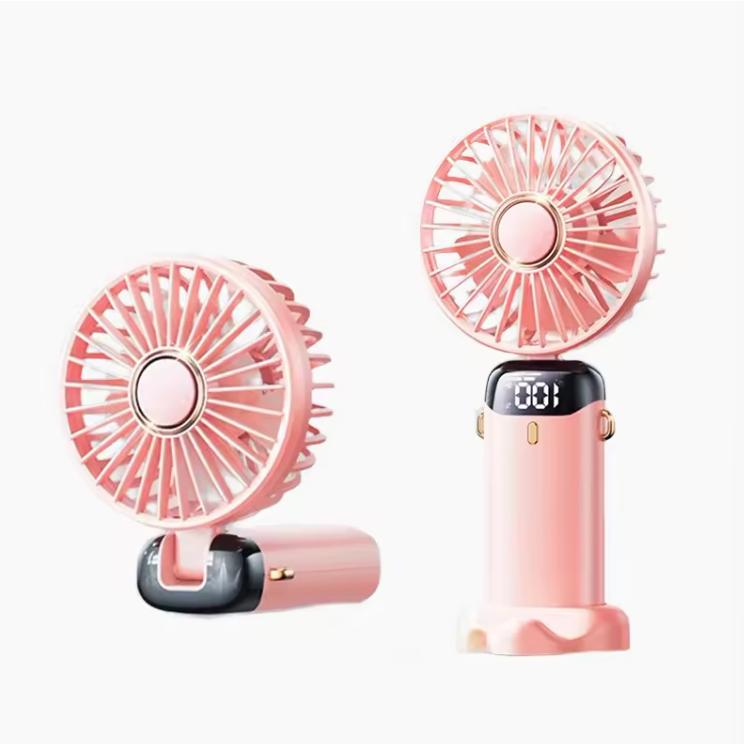 Portable Handheld Mini Fan with Power Display, Outdoor Handheld Fan with Mobile Phone Holder