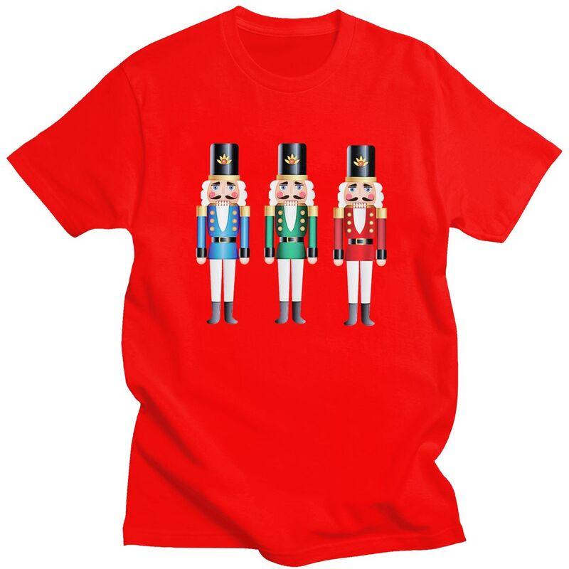 

Custom Nutcracker Doll T Shirts Men Short Sleeve Cartoon Christmas Nutcrackers Soldier Tee Tops Slim Fit Tshirt Merch S