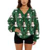 Women's V-Neck Sweatshirt Plush Solid Color Casual Fashion Long Sleeve With Pocketed Pullover Top