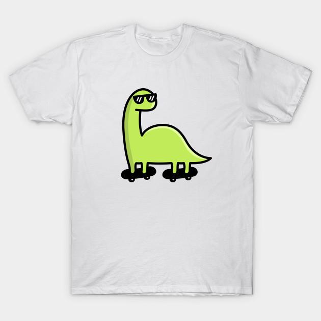 Men Black Print T-shirt Skateboarding Dino Brachiosaurus No-Cut Transfer Paper Print Cotton Tshirt S белый