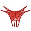 Sexy Panties Women's Perspective Lace Open File Free Couple Flirting Robe Thin Seduction Metal Ring Sexy Thong