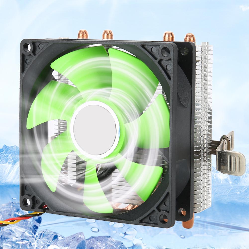 CPU Cooler Radiator Down Shot 4 Brass Heatpipe General Computer Fan (3pin without light)(Green )