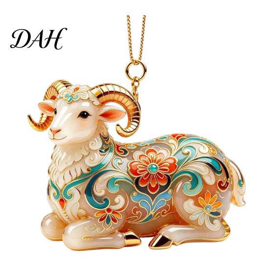 Holiday Atmosphere Enhancement Ornament 2D Acrylic Goat Christmas Ornament, Cute Animal Sheep Hanging Decor for Elegant Home Party Decoration