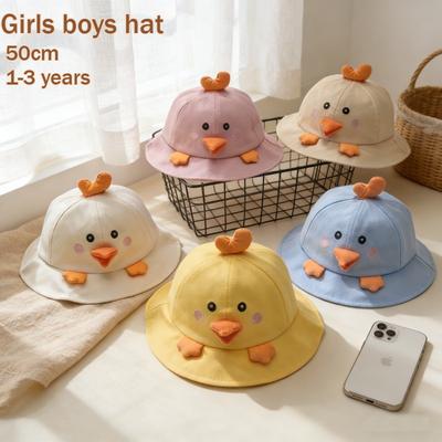 Baby Hat 50cm 1-3 Years Super Cute Little Yellow Duck Spring Summer Thin Sun Visor Cap Toddler Boys Girls Sunscreen Hat Trendy