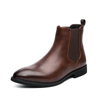 Markenleder Herren Chelsea Boots Designer Italien Kleiderstiefel Herren Mode Lässig Business Stiefeletten Kleid Herrenschuhe Große Größe