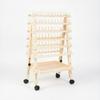 Hair Weaving Rack with Wheels Wooden Extension Stand Pegs Mobile