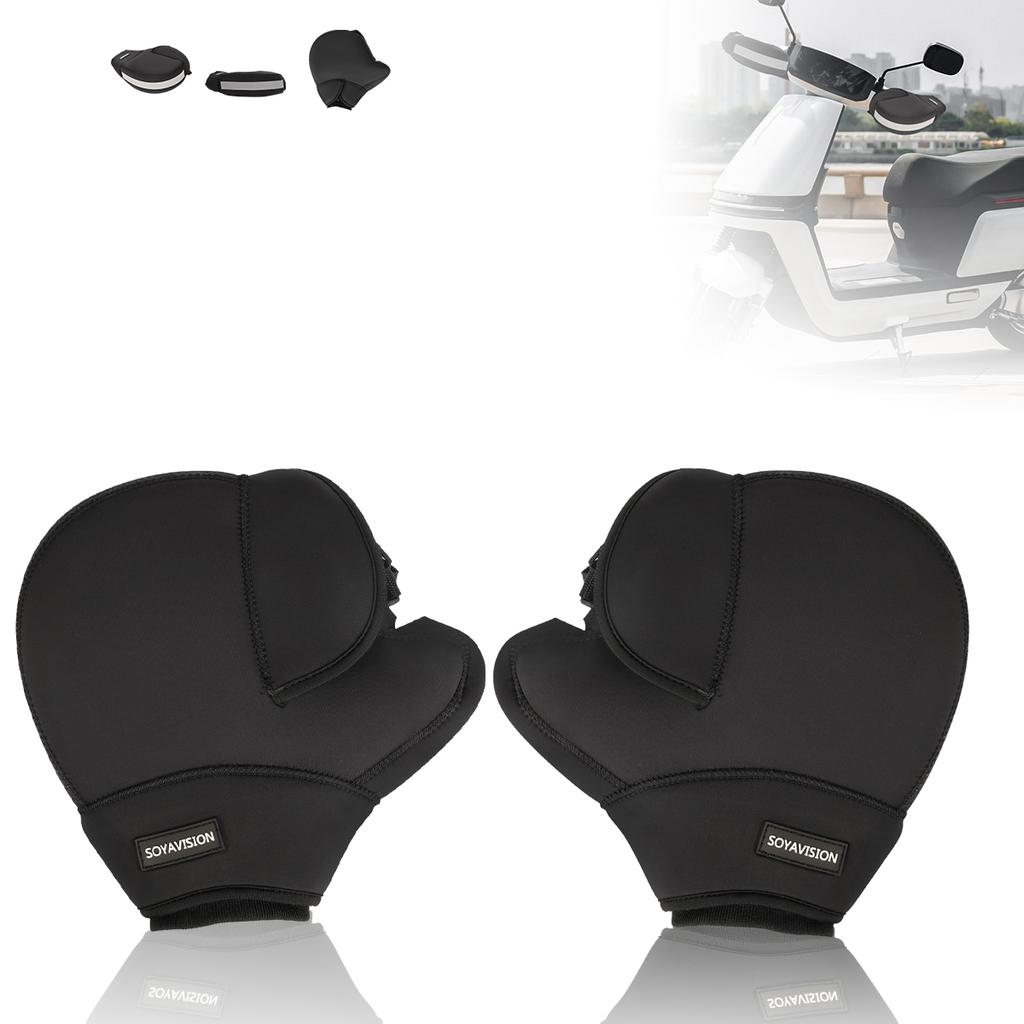 1Pair Motorcycle Warm Handlebar Cover Winter Electric Vehicles Windshield Gloves Windproof Motorbike Scooter Handlebar Muffs
