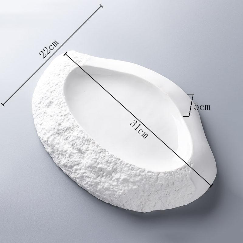 Ceramic Dinner Plate 12 Inch Irregular Steak Plate Pasta Plates Dessert Plates Snack Dish Salad Dish Household Tableware