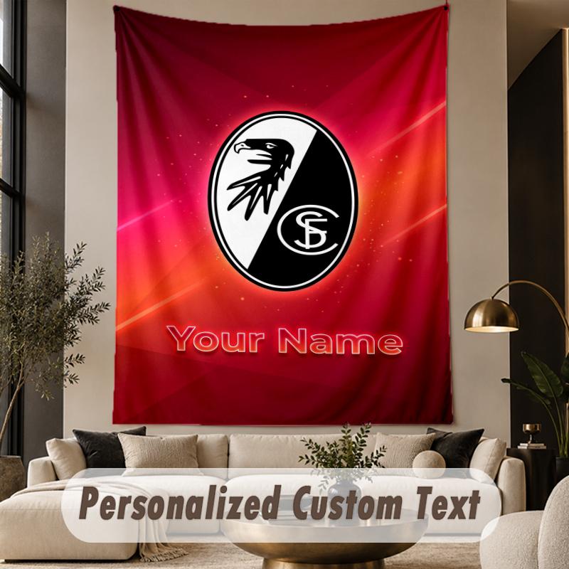 Custom Text Tapestry SC Freiburg FC Print Wall Tapestry Indoor Living Room Wall Decor