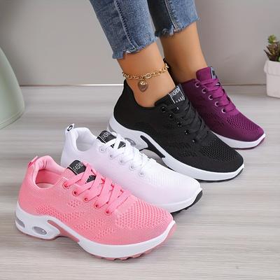 Damen-Laufsneaker mit Luftpolsterung – bequeme Schnür-Low-Top-Sportschuhe
