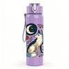 1PC Moon Floral Wolf Art 750ml Color Plastic Sports Water Bottle Leakproof Flip Straw Lid Suitable for Sports Office Home Use