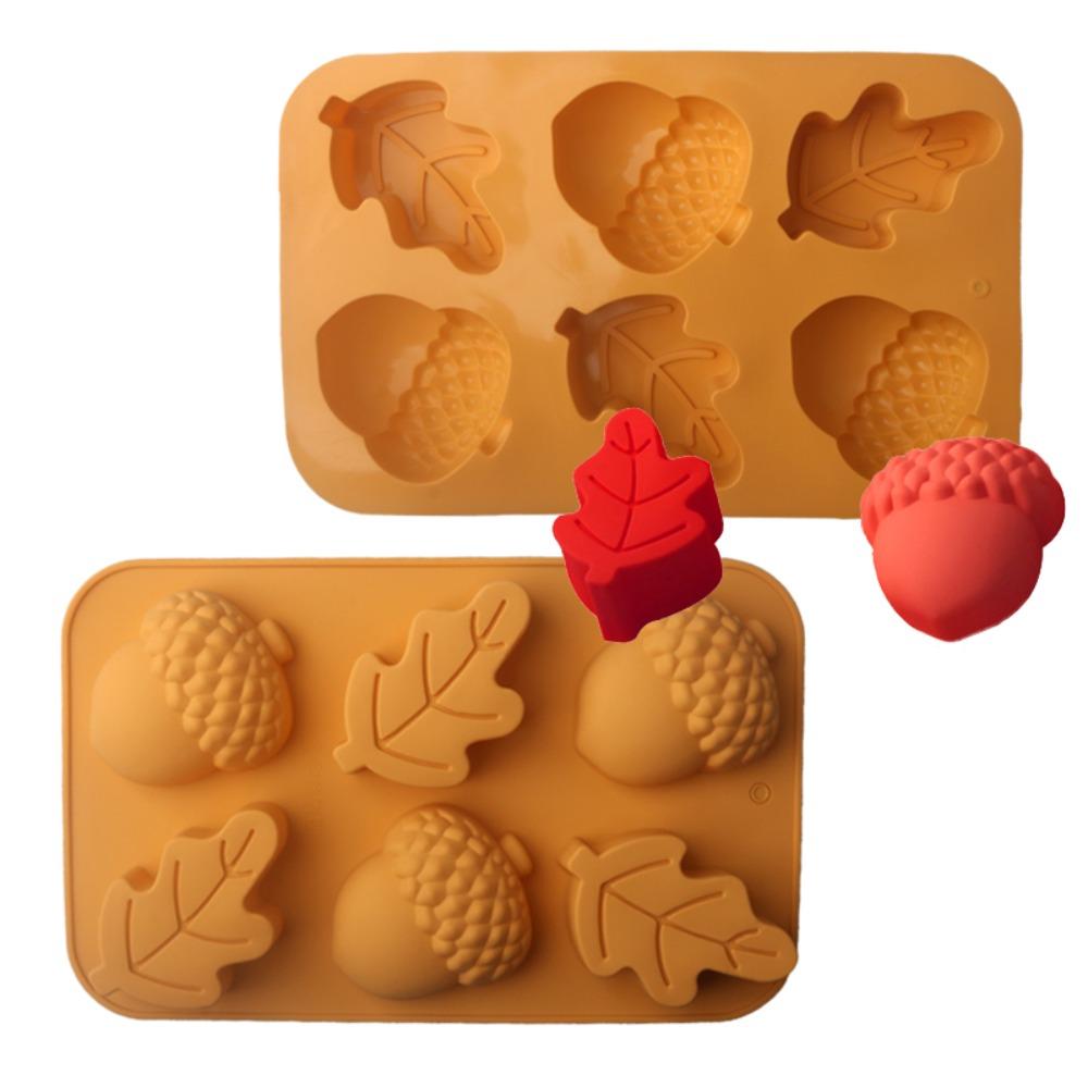 Leaves Nuts Pattern Baking Mold Easy Demoulding Halloween Decoration  Soap
