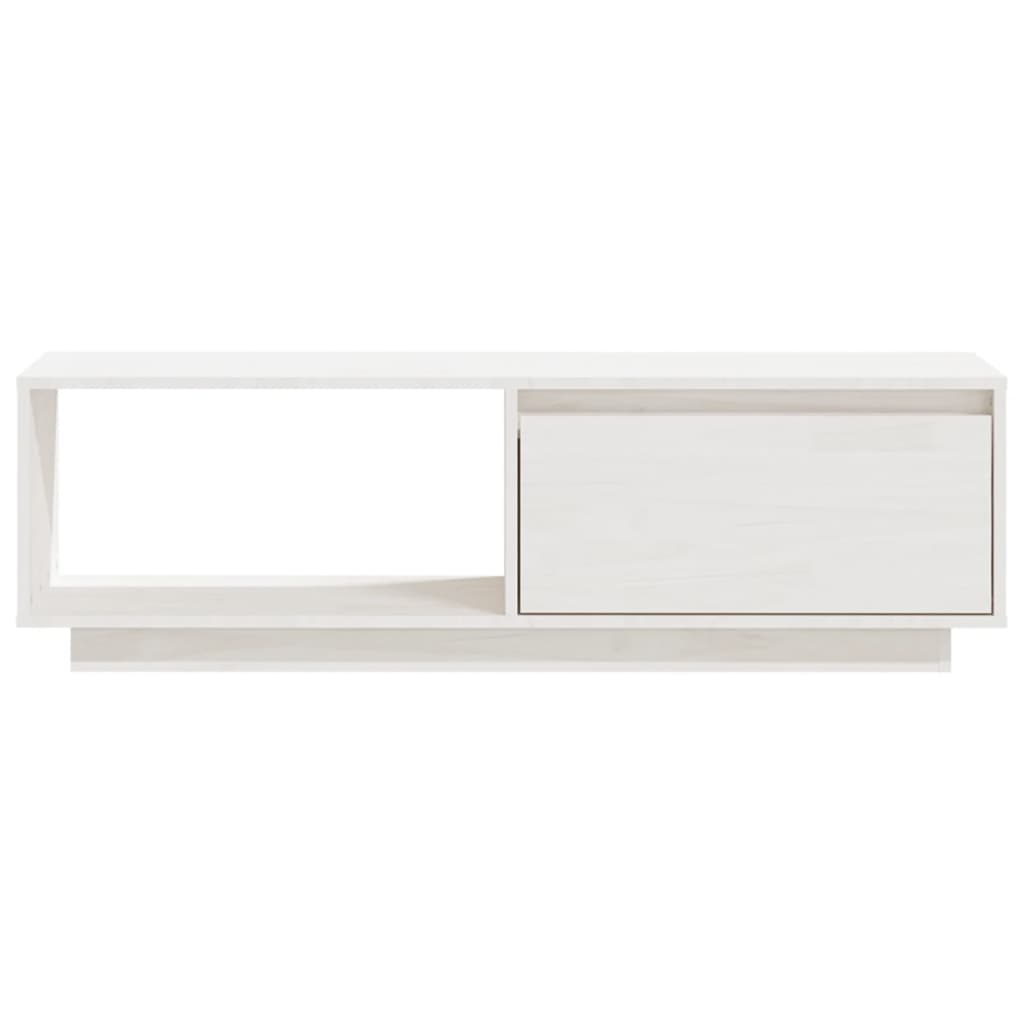 Vidaxl Szafka Pod Telewizor, Biała 110X30X33,5 Cm, Lite Drewno Sosnowe
