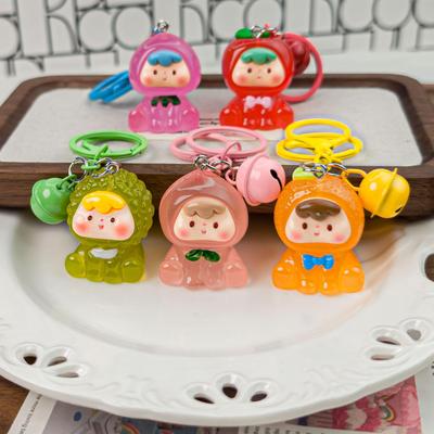 Three-Dimensional Luminous Fruit Bell Keychain - Cute Girl Heart Accessory & Gift for Girlfriend or Couple