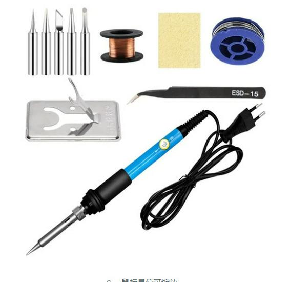 Adjustable 60W Electric Soldering Iron Kit for Household and Repair Use