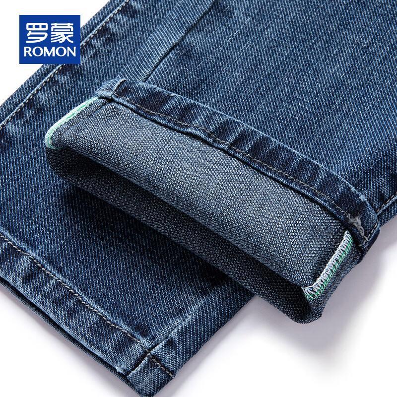ROMON Men's Casual Straight Fit Stretch Denim Jeans