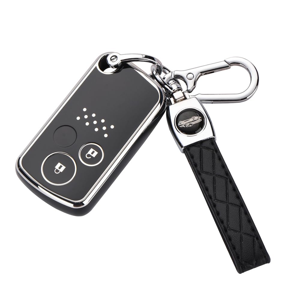 

Чехол для смарт-ключа Kinotaka из ТПУ для Honda Step Fit и других универсалов, Freed, Elysion, Odyssey, CR-Z, Zest, Stream, Insight, Shuttle, Life, (черный) чёрный