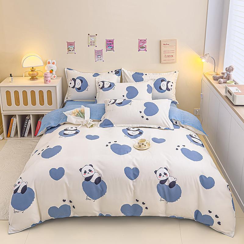 Pure Cotton Thickened and Ground Σετ τεσσάρων τεμαχίων, Βαμβακερό σεντόνι κρεβατοκάμαρας σετ παπλωματοθήκης Σετ τριών τεμαχίων