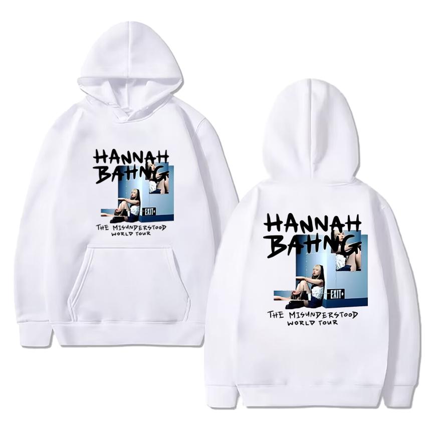 Hot Sale Hannah Bahng The Misunderstood World Tour 2025 Double Sided Hoodies Unisex Fashion Y2k Pullover Men Women Fleece Hoodie