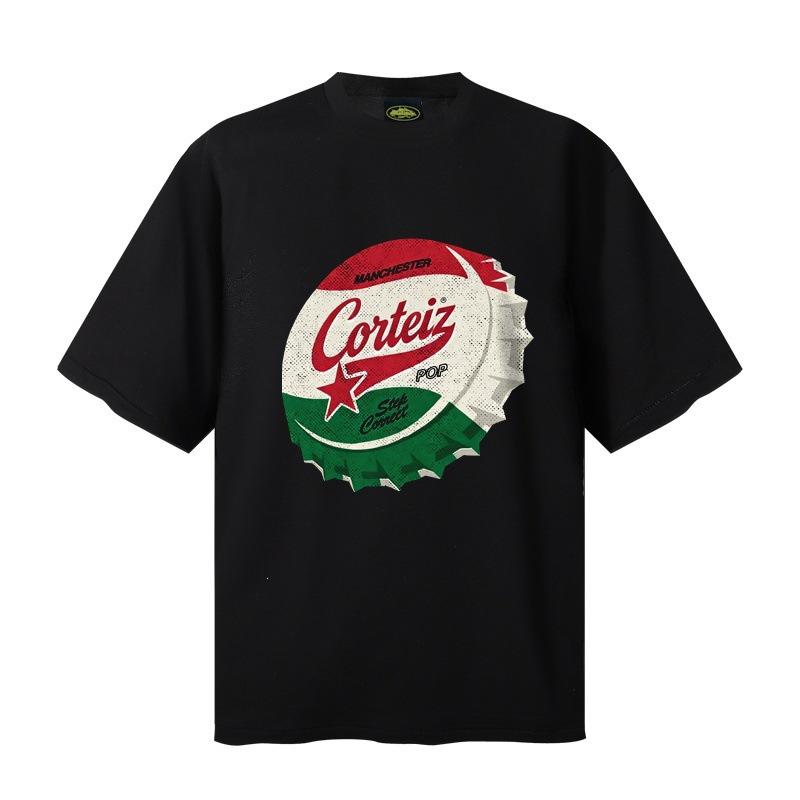 Meichao Alcatraz American Tide Brand Heavy Cotton 260 Short-sleeved T-shirt Men's and Women's Loose Casual and Versatile Summer
