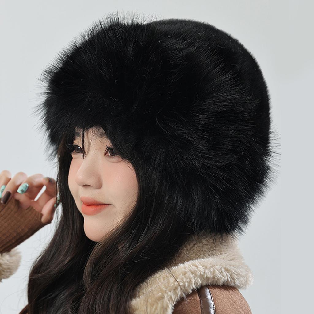 Sweet Girls Plush Bucket Hat Cute Ladies Fisherman Cap Russian Style Woman Teens Casual Winter Shopping Keep Warm Hat