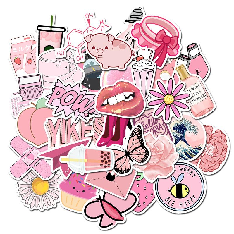 50 Pieces of Non-repeating Graffiti Sticker Decals for Luggage, Suitcase, Skateboard, and Waterproof Car Stickers