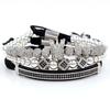 Fashion versatile micro-inlaid 11 1mm diamond ball braided high crown 1 diamond double row diamond crescent bracelet bracelet set