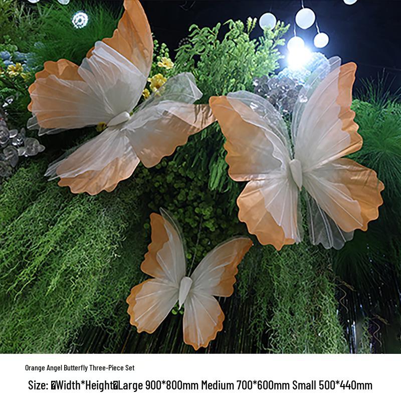 3D Painted Butterfly Wedding Backdrop with Scenery and Props for Photography and Décor
