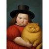 Botero Classic Exhibition Artwork Girl with Cat/The Musicians Abstract Poster Canvas Painting Wall Pictures Home Decor