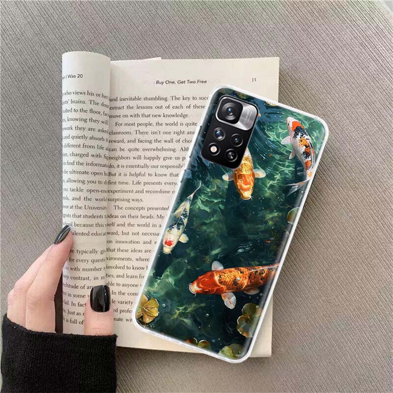 High End Ornamental Fish and Koi Carp Phone Case For Redmi Note 13 12 Pro Plus 14 15 Pro 5G 11 11T 11E 11S 10 Pro 10S 9 9S Cover