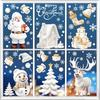 Christmas Window Stickers New White Christmas Snowman Christmas Tree Static Stickers Window Decoration Stickers Flower Stickers