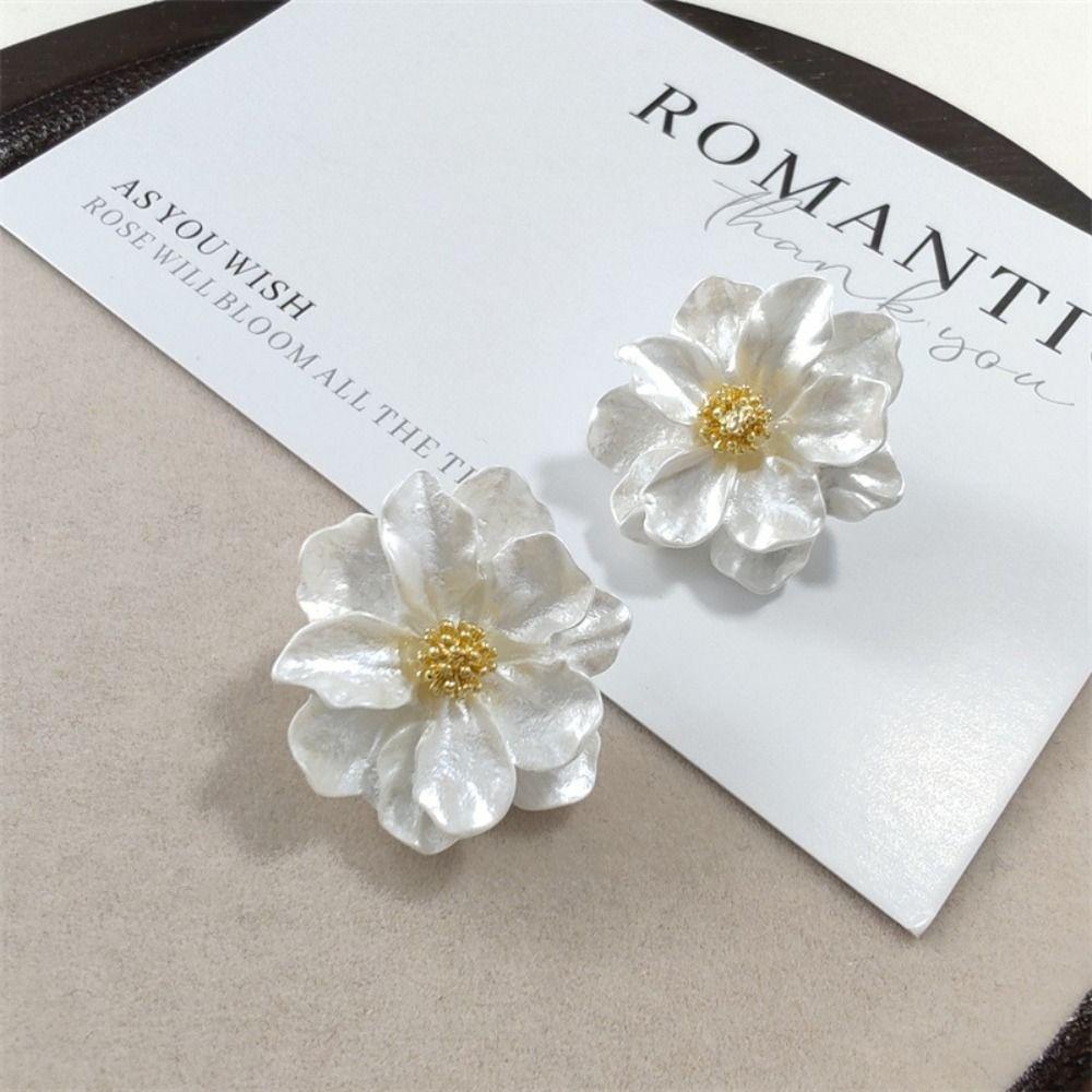 Irregular Flower Earrings Exquisite Petals Earrings Fashion Camellia Earrings  For Women Girls