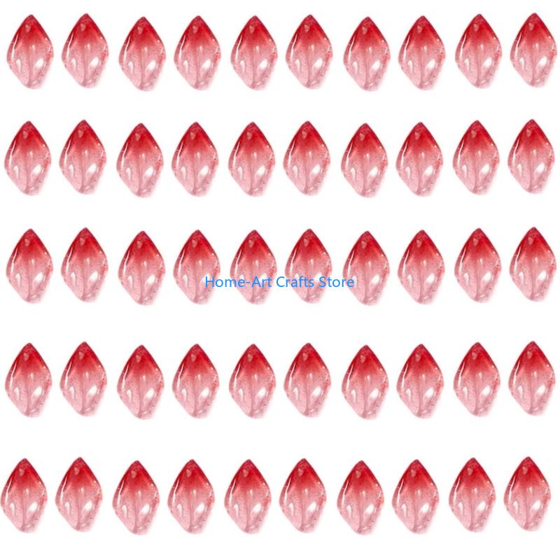 

Y3NA 50 Pcs Gradient Glass Petals Art Supplies 12x20mm Glass Beads Handmade Accessories For Hairpin Crafting Jewelry Making 2025