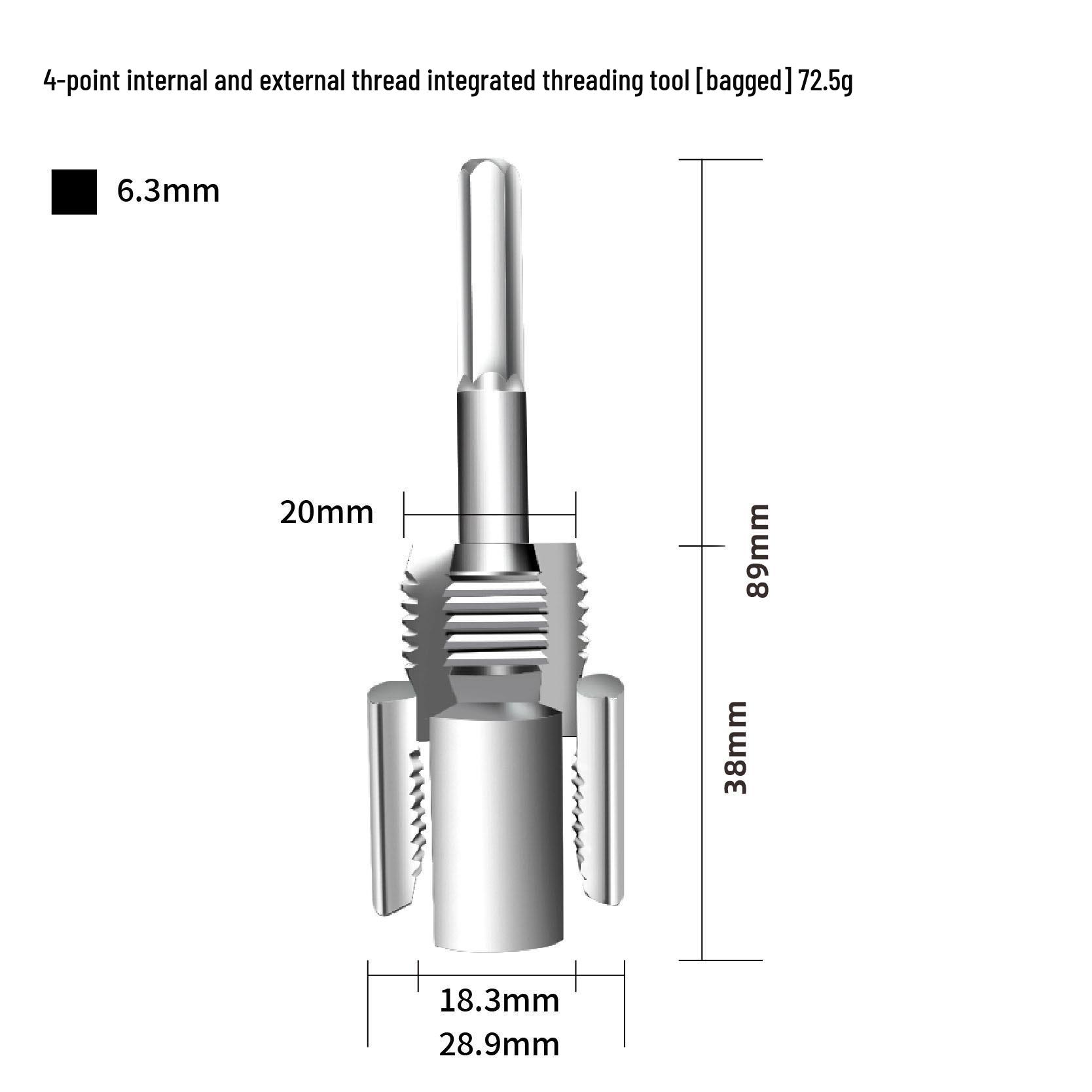 

Універсальний набір інструментів для нарізання різьби для електричного дриля для ПВХ водопровідних труб з 4-6 точками