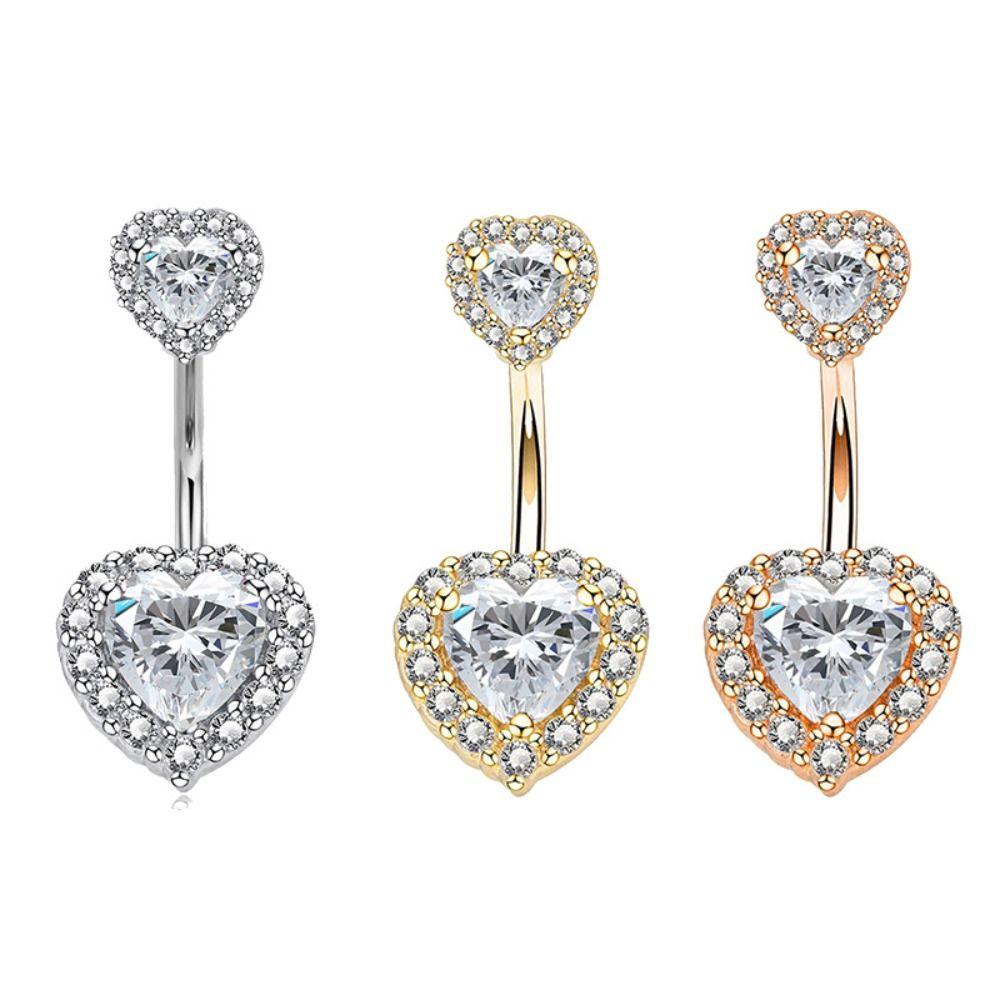 Edelstahl Zirkon Bauchnabelring Strass Körperpiercing Schmuck Damen
