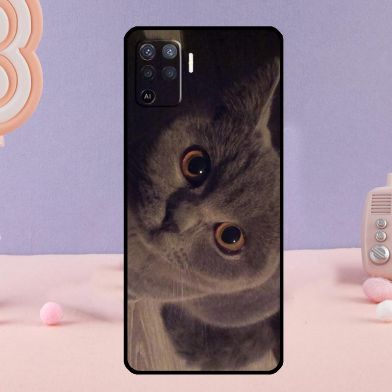 British Shorthair Cat Phone Case For Oppo A18 A38 A58 A78 A98 A74 A94 A54 A40 A60 A80 A16 A76 A96 A15 A57S A17 A77
