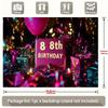 Colorful 8th Balloon Birthday Backdrop 1pc - Home Party Decor
