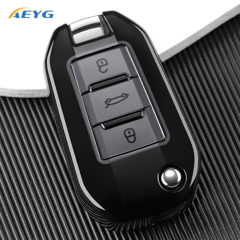 Tpu Key Case Cover Holder Fob Keychain For Peugeot 208 3008 308 508 408 2008 307 4008 For Citroen C4 C3 C6 Cactus C8 3 Buttons