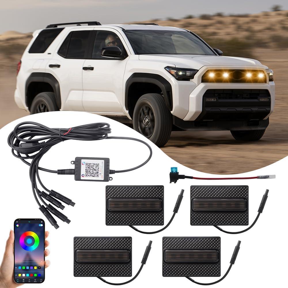 Toyota 4Runner TRD SR5 Семицветная решетка радиатора Светодиодные желтые дневные ходовые огни для 25 моделей