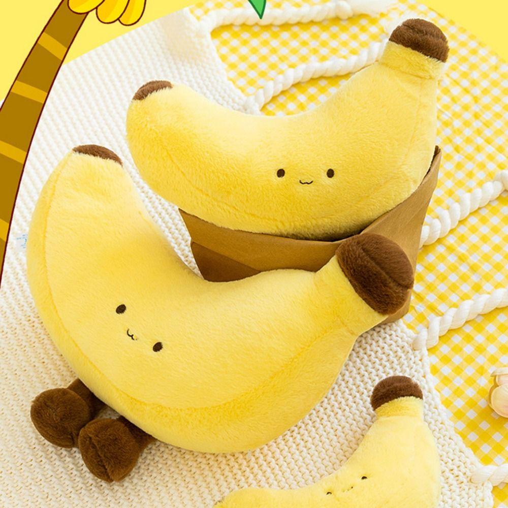 Long Leg Banana Plush Toys Yellow Cute Banana Dolls Fruit Banana Plush Pillow Sofa Pillow