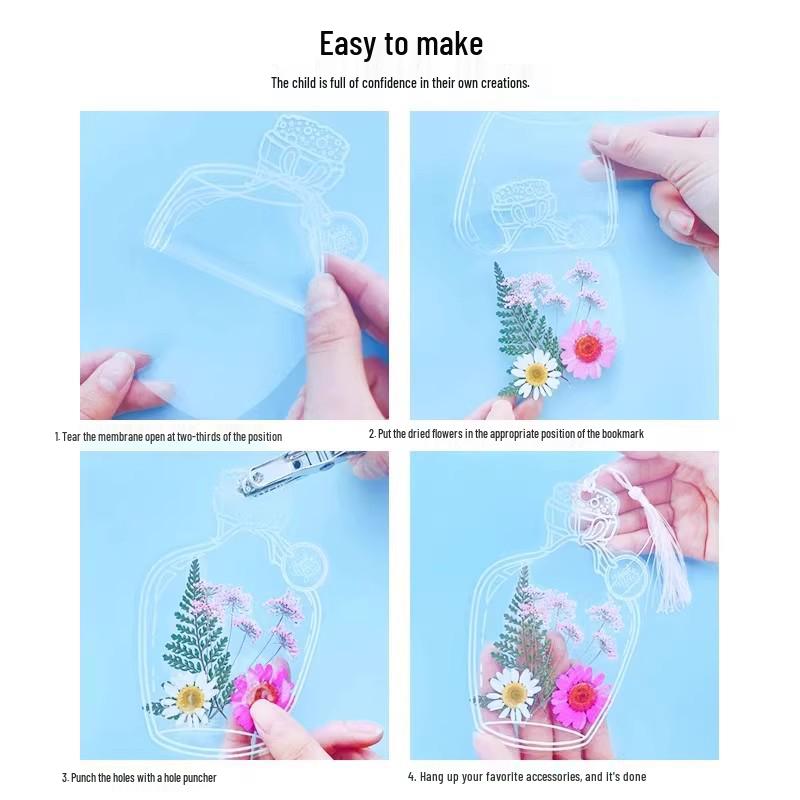 Handmade Maple Leaves & Dried Flowers Lamination Film – Autumn Collection for DIY Crafting & Bookmarks