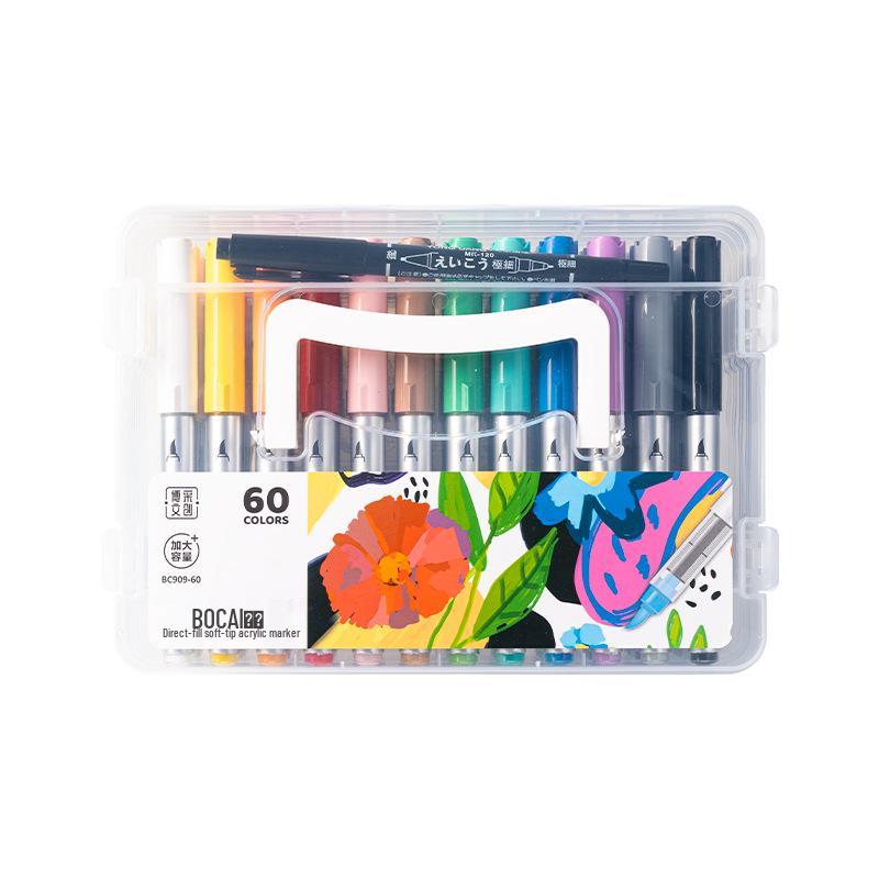 Large Capacity Quick-Dry Liquid Acrylic Marker - Soft Tip, Opaque, Stackable, Colored Pen for Students