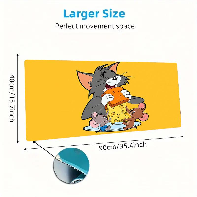 Tom and Jerry Print Cushion Non-slip Laptop Tablet Big Mousepad XXL Mat Mini PC Playmat With Lock Edge