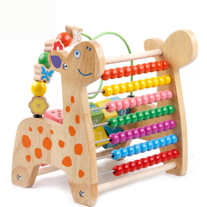 Multifunctional Wooden Abacus & Bead Maze for Baby's Hand-Eye Coordination and Early Education