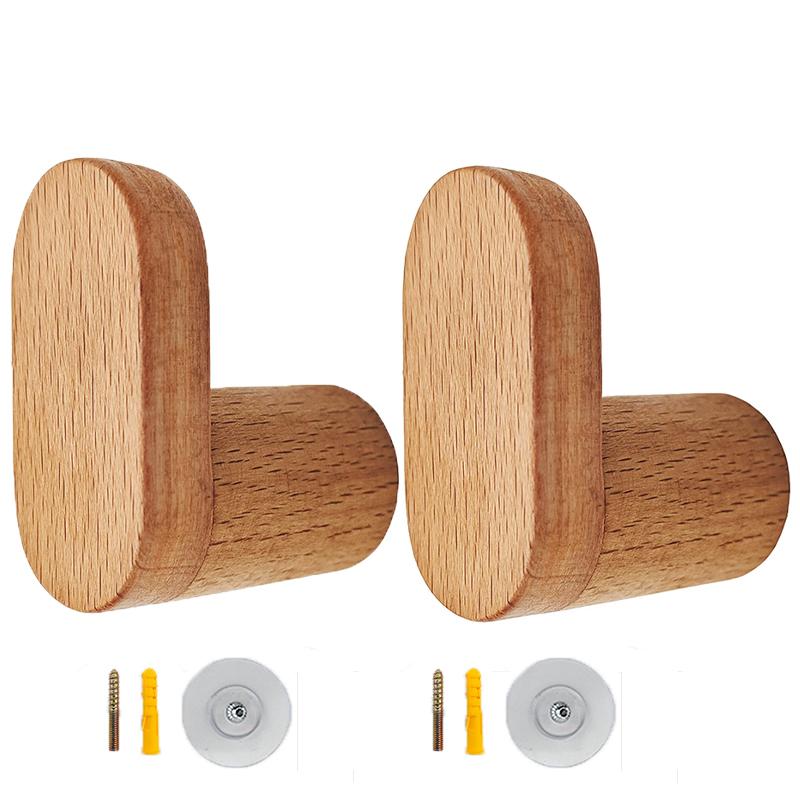 Nordic Wood Clothes Hanger Wall Mounted Coat Hook Decorative Key Holder Hat Scarf Handbag Storage Hanger Bathroom Rack Hook