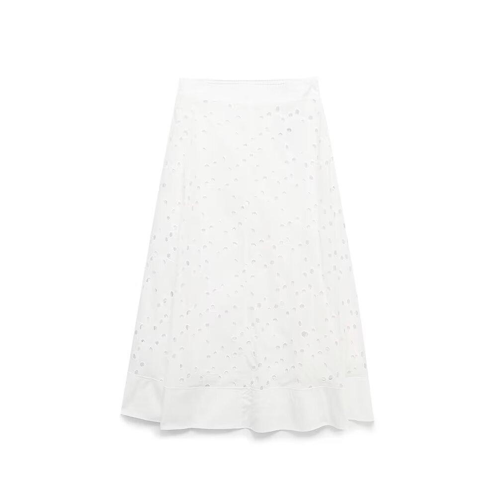 European and American style, new women s clothing, foreign style, versatile, fashionable, classic, fashionable, embroidered skirt XS белый