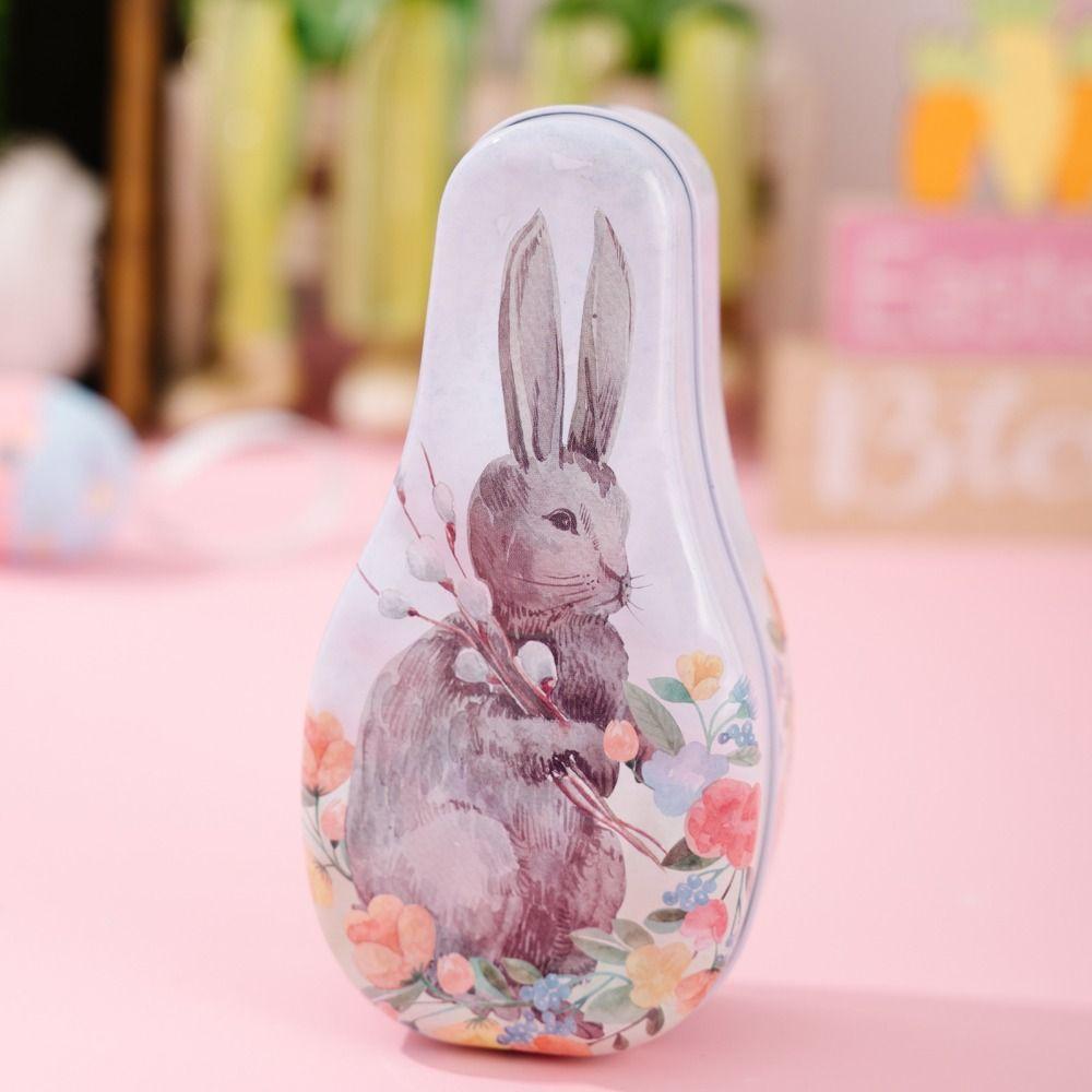 Cartoon Easter Egg Tinplate Case Creative Easter Egg Tin Box  Cookie Container